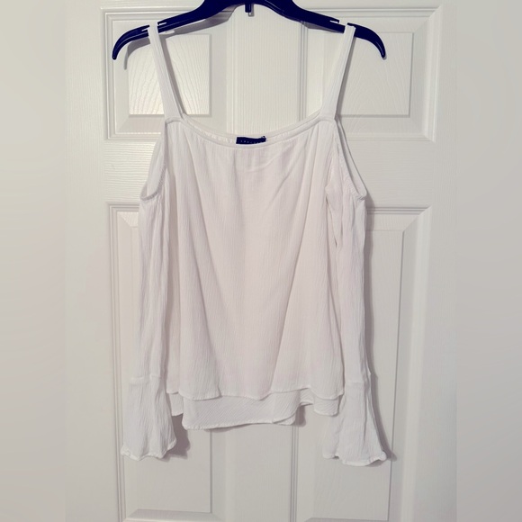 Sanctuary Tops - Sanctuary White open shoulder Ruffled Blouse